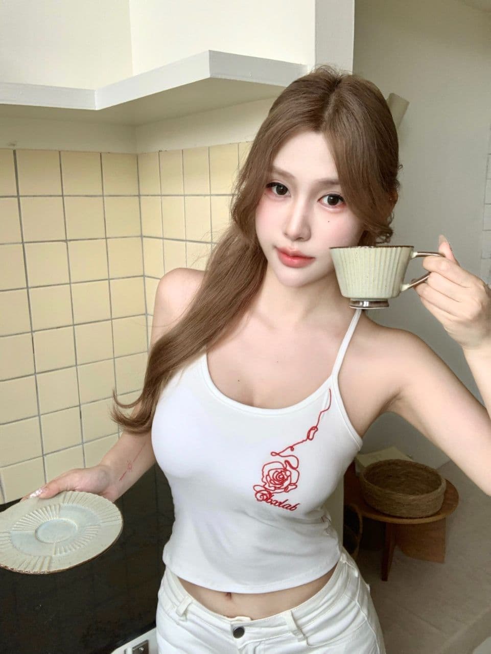 여름 새로운 캐주얼 몸매 가꾸기 슬림해 보이는 다용도 무거운 작업 장미 자수 조끼 벨트 가슴 패드 상세 이미지 12