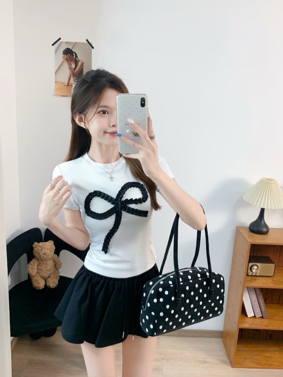 한 부서 연령 감소 나비 매듭 핀치 Pleat 긍정적 인 어깨 몸매 가꾸기 슬림해 보이는 반팔 벨트 가슴 패드 상세 이미지 18