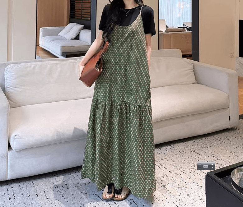 한 부서 슬립 드레스 이미지 3