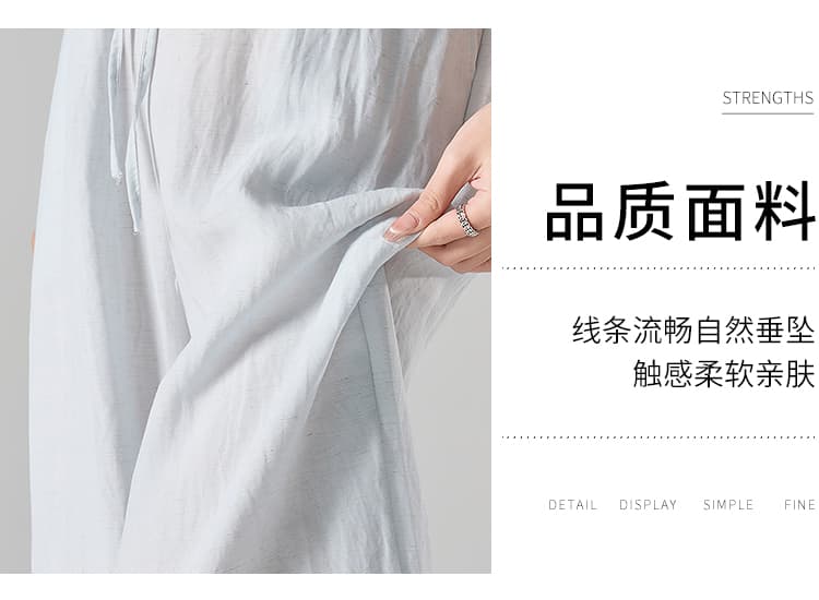 실사 신제품 주간 실크 삼색 와이드 레그 팬츠 임산부 바지 하이웨이스트 밴딩 느긋한 바람 다용도 루즈핏 스트레이트 캐주얼 바지 상세 이미지 9