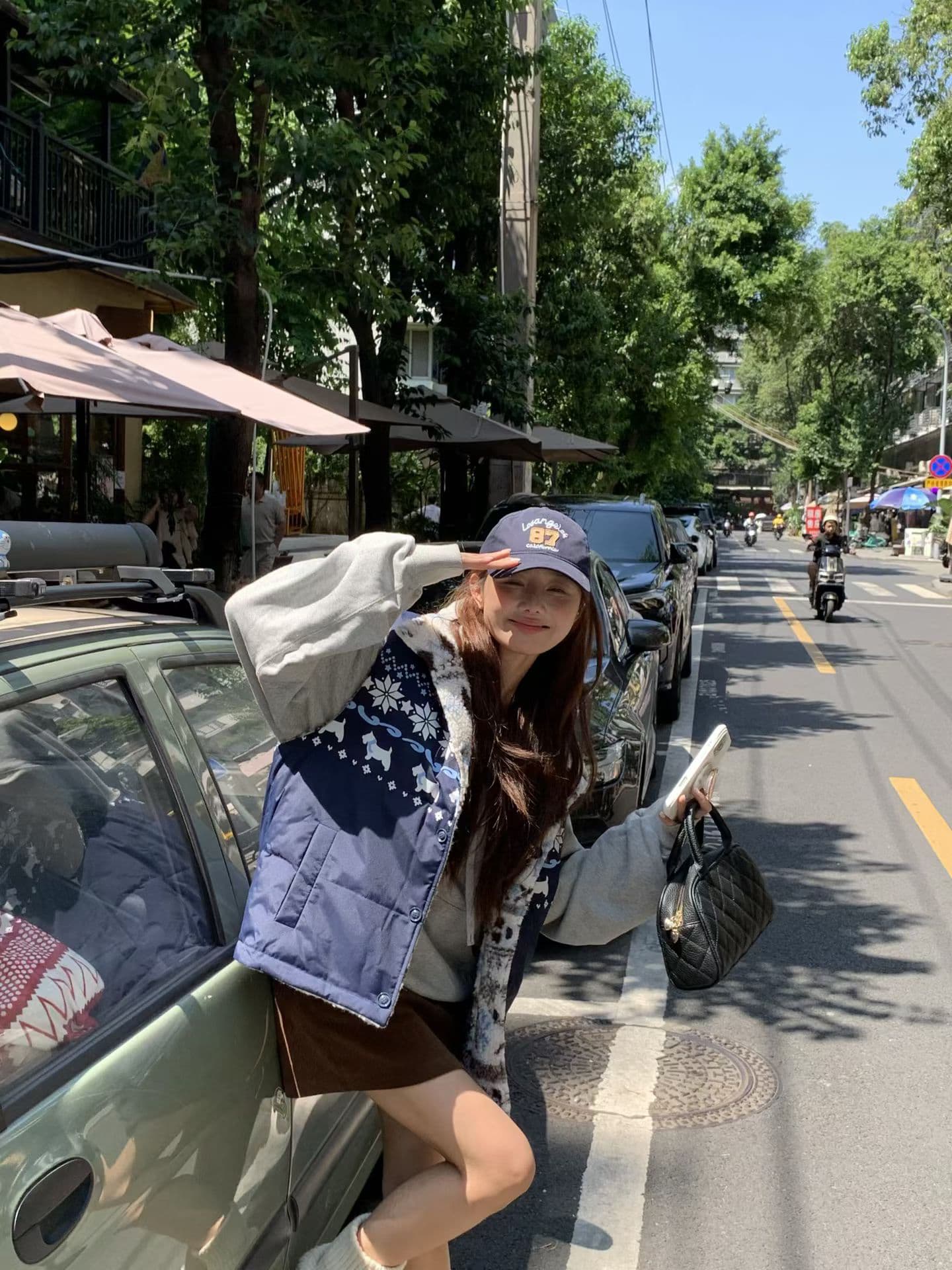 실사 아메리칸 레트로 공정한 섬 양면 착용 베스트 남녀 배색 두꺼운 보온 개 눈 무늬 재킷 겨울 이미지 5