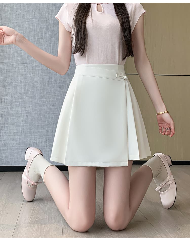 반신 스커트 여성 2026 여름 새로운 새로운 중식 국풍 플리츠 스커트 한 마디 미니 스커트 레트로 표지 배 표지 넓적 다리 반 스커트 여성 상세 이미지 22