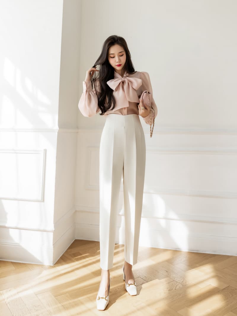 꽃밭 바지 여성 2026 가을 의상 새로운 그림 하이웨이스트 정장 작은 발 담배 파이프 9 분 바지 스트레이트 할란 캐주얼 긴 바지 여성 상세 이미지 30