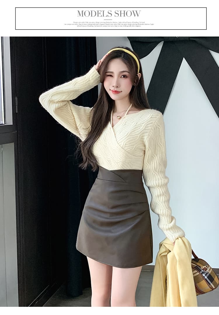 2026 가을 겨울 새로운 디자인 센스 주름 작은 가죽 스커트 반신 스커트 여성 pu 타이트 스커트 하이웨이스트 플리츠 한 마디 짧은 치마 상세 이미지 21
