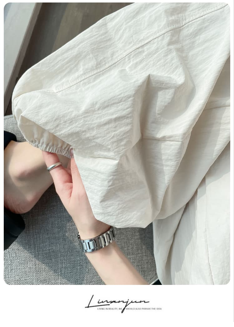 실사 여름 새로운 속도 건조한 워크웨어 팬츠 랜턴 풍선 와이드 레깅스 바지 느긋한 폐회 슬림해 보이는 캐주얼 꽃밭 바지 상세 이미지 31