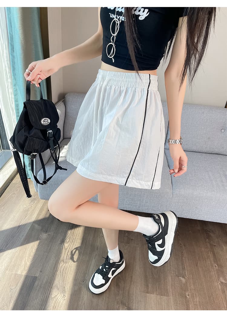 실사 속도 건조한 운동 바지 여성 검정색 넓은 다리가 짧다. 바지 여성 하이웨이스트 슬림해 보이는 다용도 루즈핏 여행 캐주얼 바지 상세 이미지 24