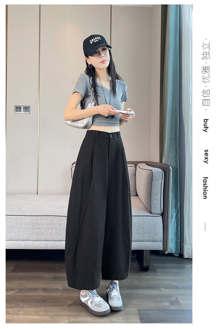 실사 모통이 칼 와이드 레깅스 바지 여름 얇은 스타일 도루 센스 풍선 섹션 루즈핏 캐주얼 작은 키 낫 8 점 바지 상세 이미지 58