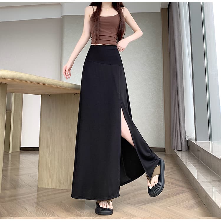 실사 품격 미니멀리즘 디자인 센스 불규칙 스트라이프 반신 스커트 여성 하이웨이스트 슬림해 보이는 도루 가을 센스 트임 캐주얼 치마 상세 이미지 51