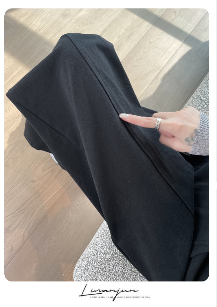 실사 고급 센스 모통이 칼 와이드 레깅스 바지 가을 새로운 루즈핏 슬림해 보이는 9부 바지 작은 키 캐주얼 스트레이트 팬츠 상세 이미지 72
