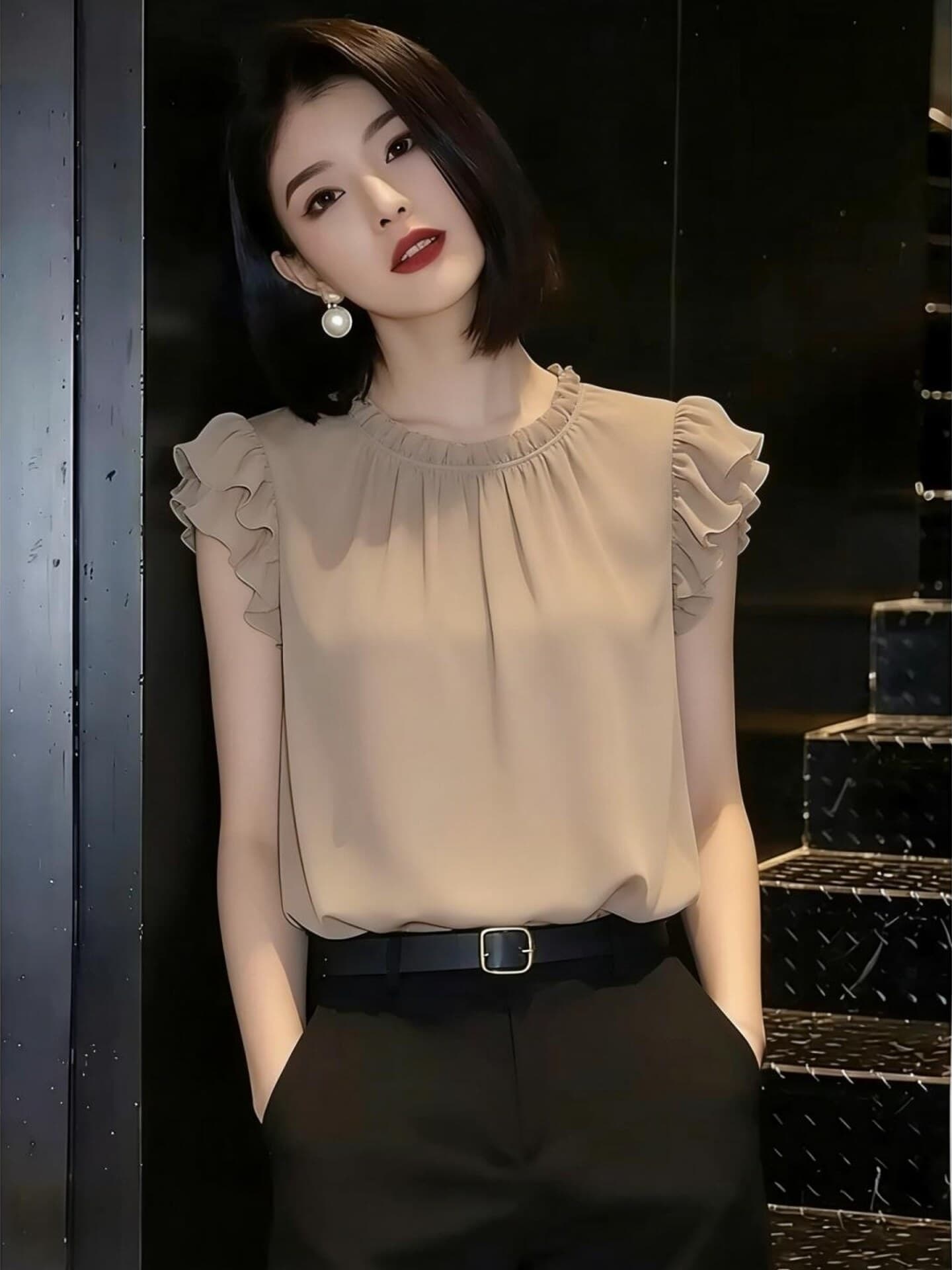 세련된 다용도 출퇴근 미니멀리즘 편안함 개성 디자인 유럽 상품 2026 여름 새로운 맨위 여성 이미지 2