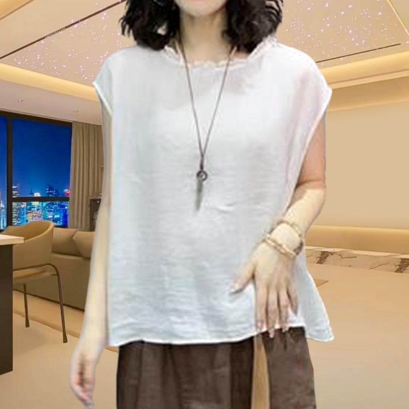 라미 반팔 셔츠 여자 여름 얇은 스타일 루즈핏 외국 가스 작은 셔츠 2026 새로운 연령 감소 표지 고기 품격 맨위