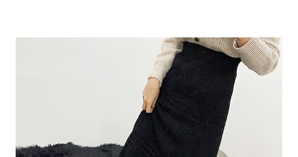 봄 여름 프랑스식 레트로 자수 품격 슬림해 보이는 하이웨이스트 홀로우 아웃 반신 스커트 몸매 가꾸기 다용도 얇은 스타일 외출용 여성 롱 스커트 상세 이미지 10