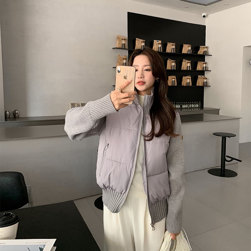 양모 패치워크 2026 가을 겨울 새로운 프랑스식 품격 디자인 센스 작은 대중 쇼트 스타일 화이트 다운 재킷 보온 재킷 상세 이미지 34