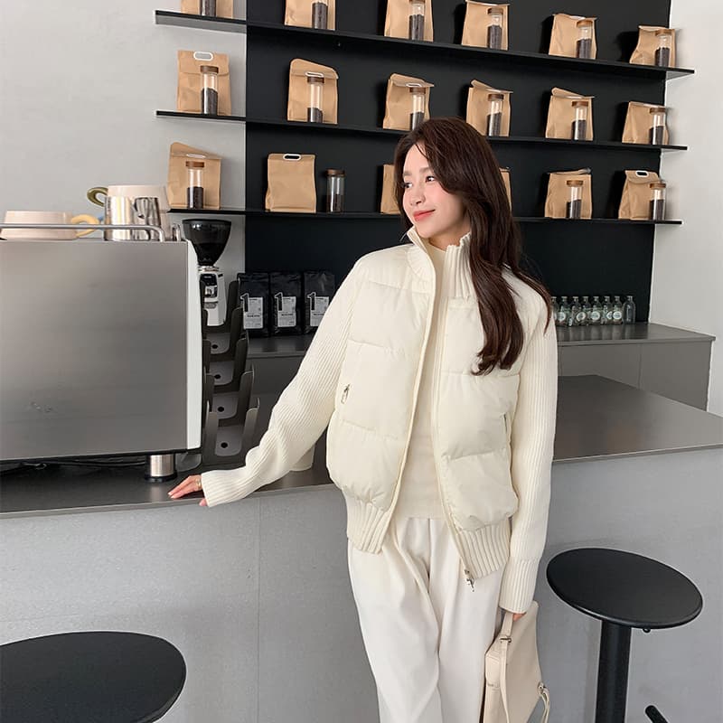 양모 패치워크 2026 가을 겨울 새로운 프랑스식 품격 디자인 센스 작은 대중 쇼트 스타일 화이트 다운 재킷 보온 재킷 상세 이미지 40