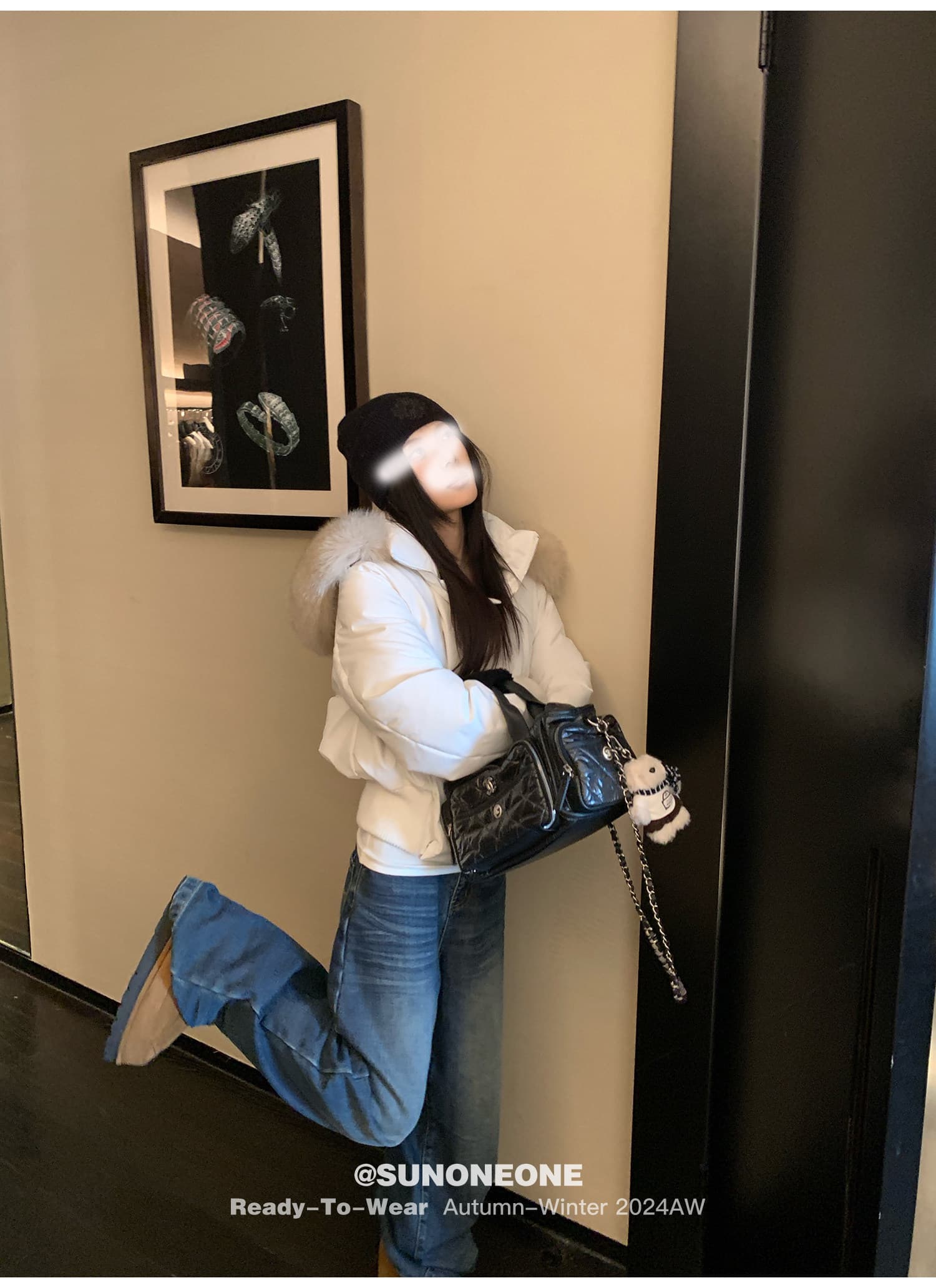 블루스 순간 여우 모피 칼라 쇼트 스타일 자이언트 잘 생긴 다운 재킷 여성 머저리 작은 키 재킷 새로운 코튼 자켓 상세 이미지 6