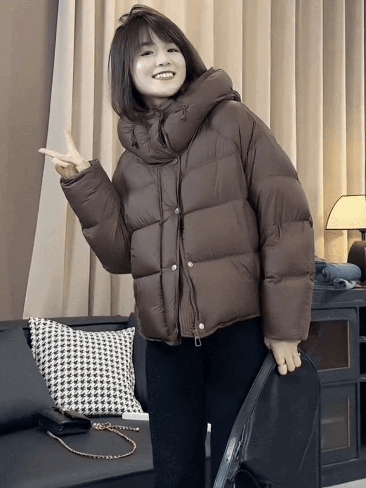 슈퍼 부드러운 버블 푸 구름 다운 재킷 여성 짧은 한국 스타일 작은 키 슬림해 보이는 거북이 패딩 재킷 두꺼운 면 의류 재킷 상세 이미지 9