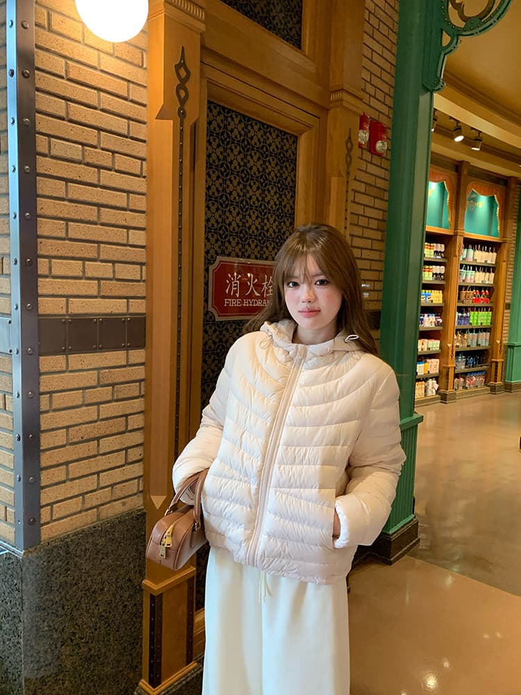 yoyozizhi 신제품 달콤한 ~ 중 갈비 살 가벼움 종류 후드 겨울 패션 쇼트 스타일 작은 키 아래 면화 의류 여성 상세 이미지 10