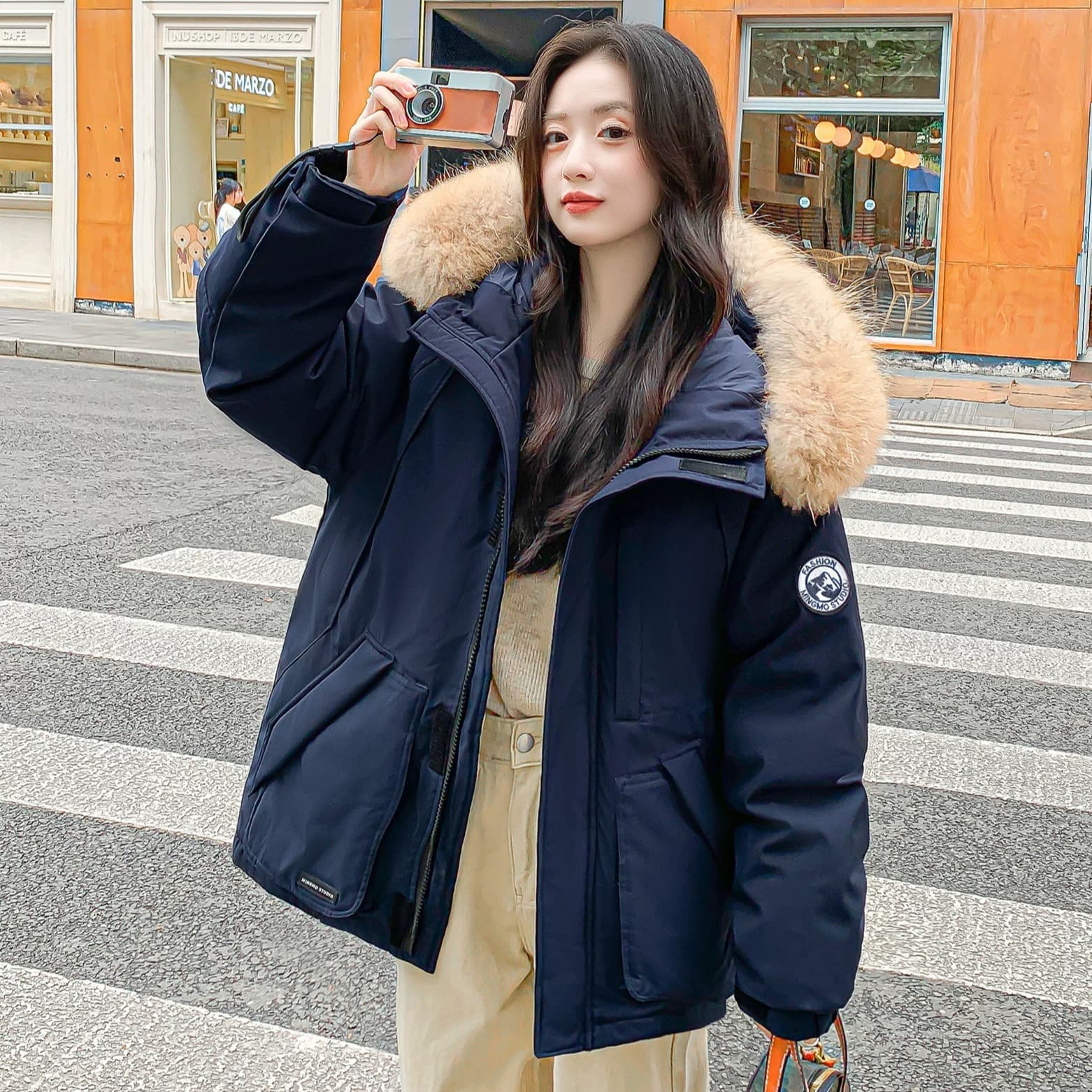 mm 명 모 여성 의류 다운 재킷 여성 짧은 겨울 2026 새로운 작은 키 두꺼운 Parker 워크웨어 두꺼운 면 옷 이미지 4