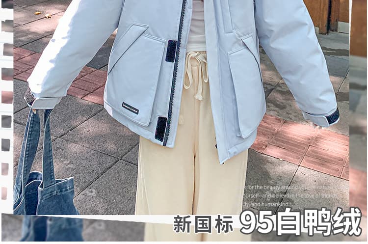 mm 명 모 여성 의류 다운 재킷 여성 짧은 겨울 2026 새로운 작은 키 두꺼운 Parker 워크웨어 두꺼운 면 옷 상세 이미지 4