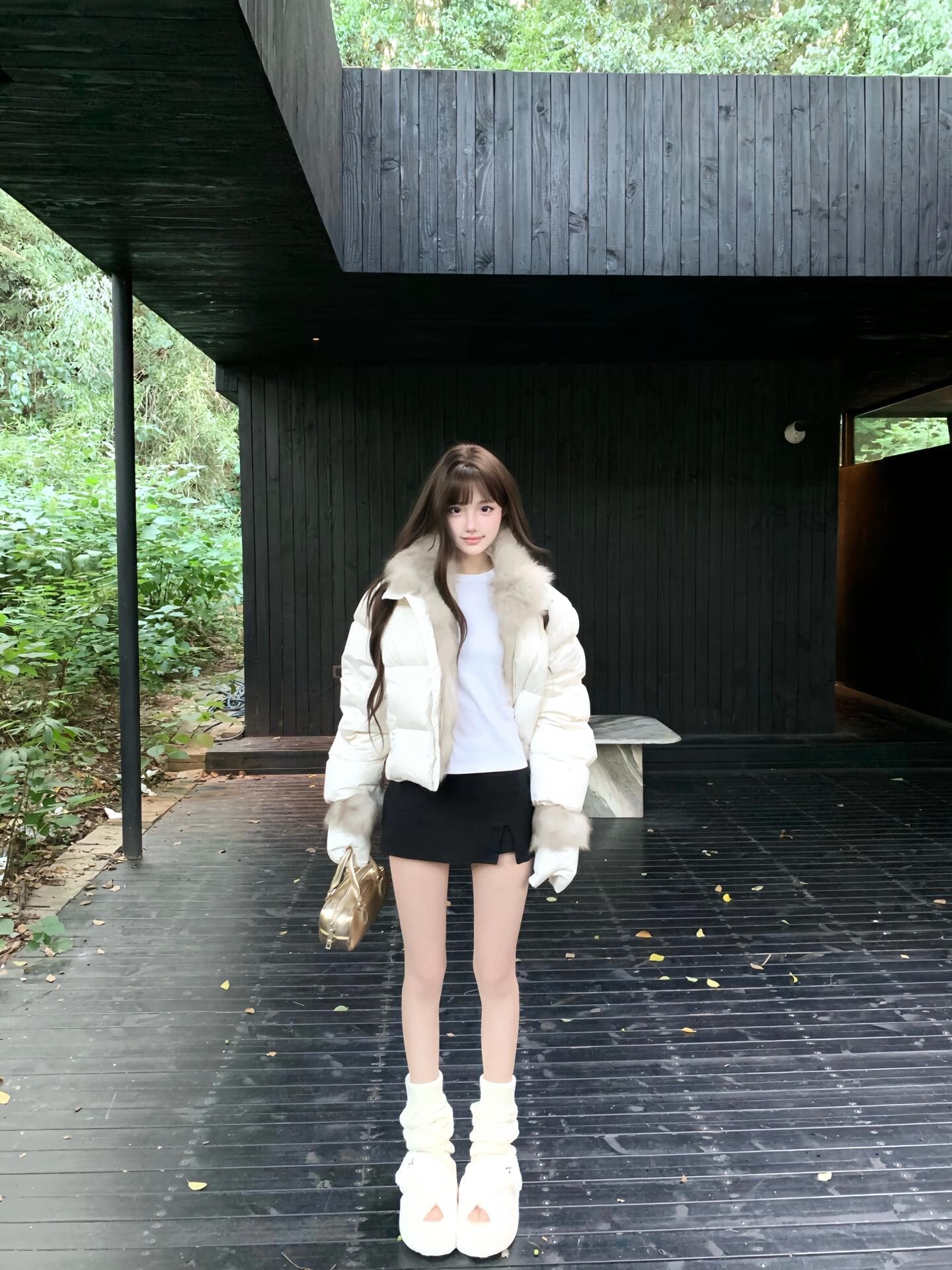 겨울 새로운 쇼트 스타일 아래 면화 의류 여성 모방 여우 모피 칼라 루즈핏 두꺼운 작은 키 한국 스타일 빵 외투 상세 이미지 17