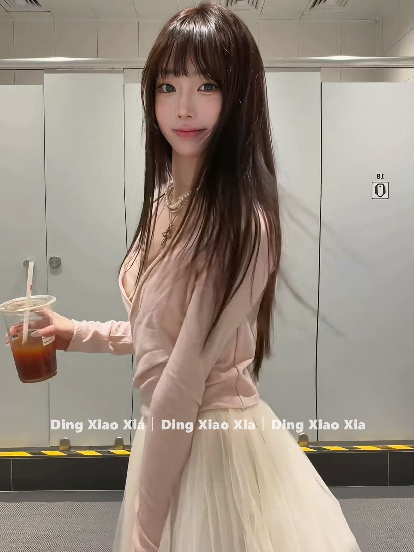 달콤한 스타일 이른 봄 세트 여성 핑크색 연령 감소 오픈 가디건 슬립 고유 한 아름다운 봄 드레스 전체 집합 새로운 상세 이미지 7