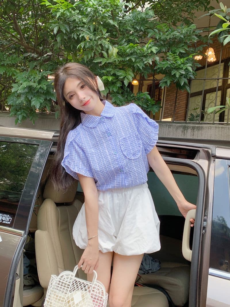 달콤함 연령 감소 프랑스식 Chic 프릴 Feifei 소매 셔츠 여성 2026 여름 새로운 디자인 센스 작은 대중 맨위 상세 이미지 2