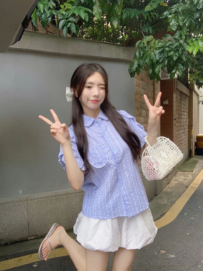 달콤함 연령 감소 프랑스식 Chic 프릴 Feifei 소매 셔츠 여성 2026 여름 새로운 디자인 센스 작은 대중 맨위 상세 이미지 7
