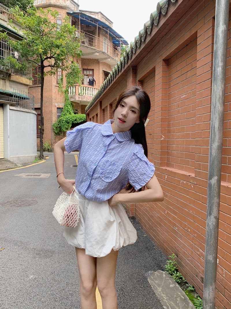 달콤함 연령 감소 프랑스식 Chic 프릴 Feifei 소매 셔츠 여성 2026 여름 새로운 디자인 센스 작은 대중 맨위 상세 이미지 12