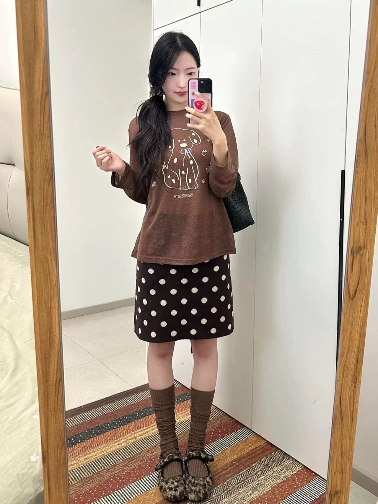 멩 이자 달마 시안 프린트 라운드 넥 긴팔 블라우스 루즈핏 느긋한 캐주얼 얇은 스타일 티셔츠 봄 소녀 상세 이미지 7