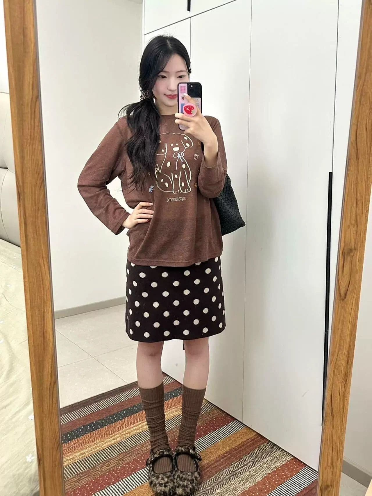 멩 이자 달마 시안 프린트 라운드 넥 긴팔 블라우스 루즈핏 느긋한 캐주얼 얇은 스타일 티셔츠 봄 소녀 상세 이미지 8