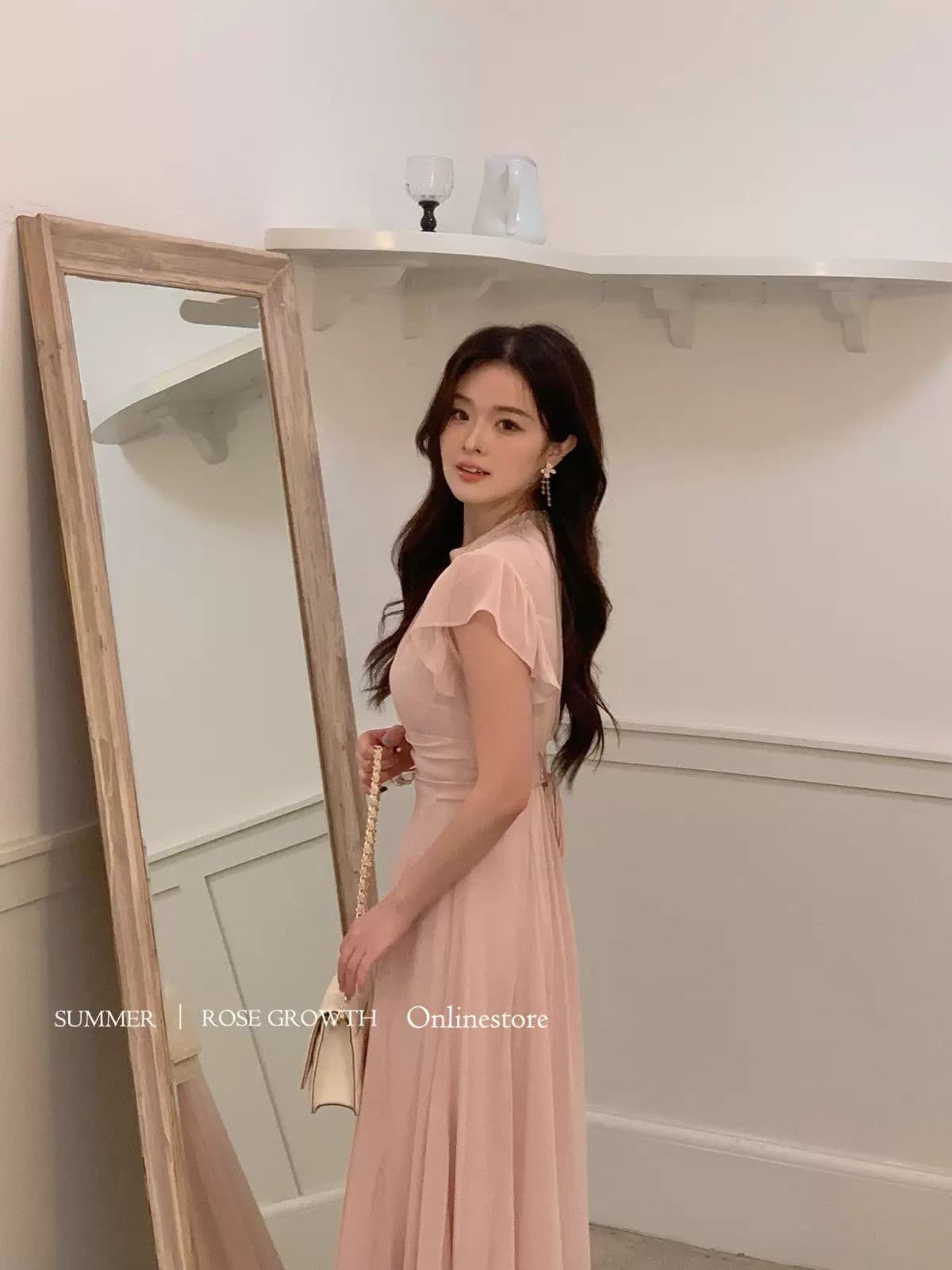 부드러운 빛 사랑 여름 작은 대중 순수한 욕망 2026 일본식 우아함 부드러운 명중 가져 가라. 슬림해 보이는 품격 드레스 작은 키 롱 스커트 상세 이미지 11