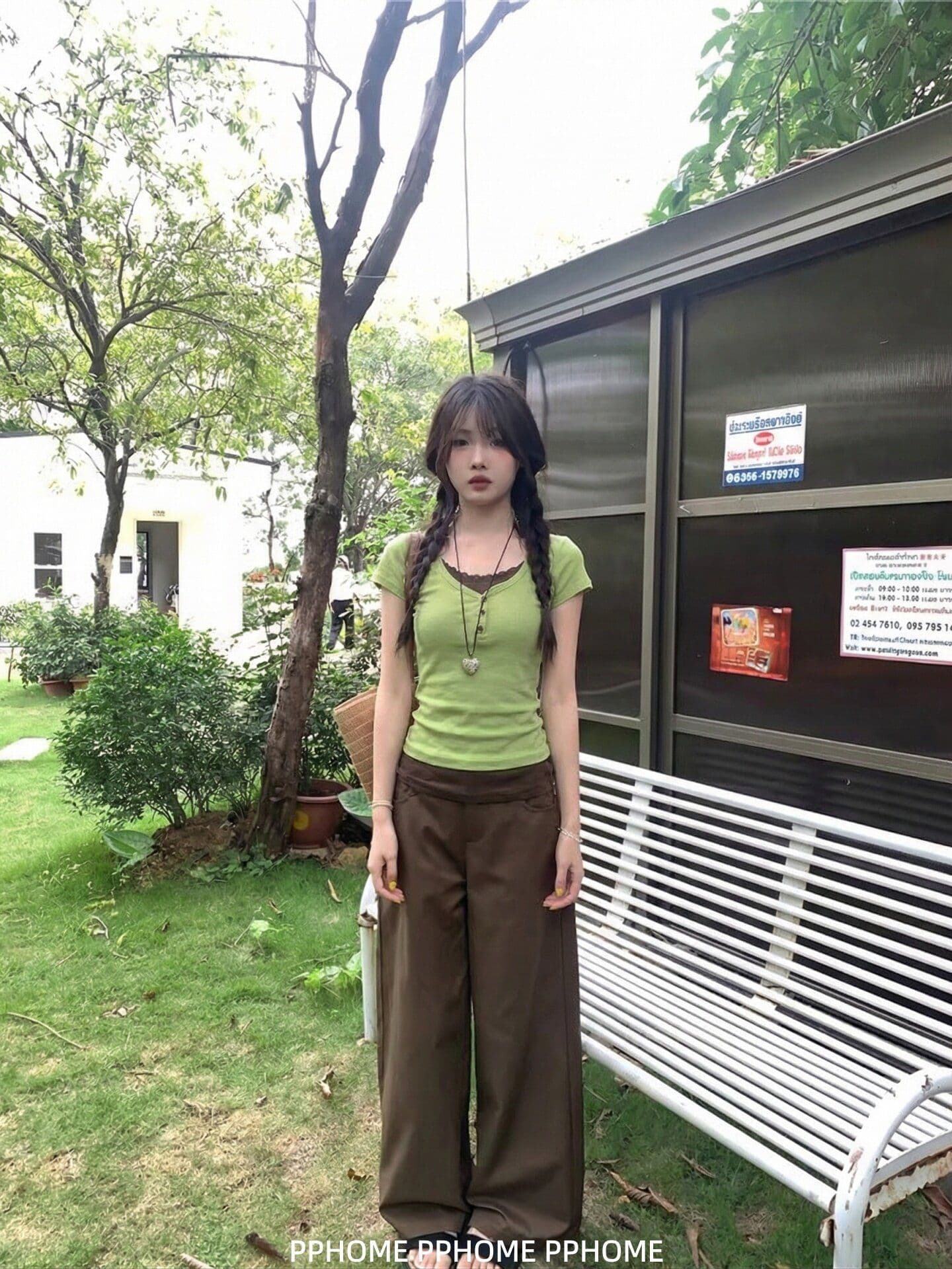 프랑스 리브 원본 원단 페이크 레이어드 레이스 라운드 넥 반팔 티셔츠 여성 몸매 가꾸기 다용도 슬림해 보이는 맨위 상세 이미지 3