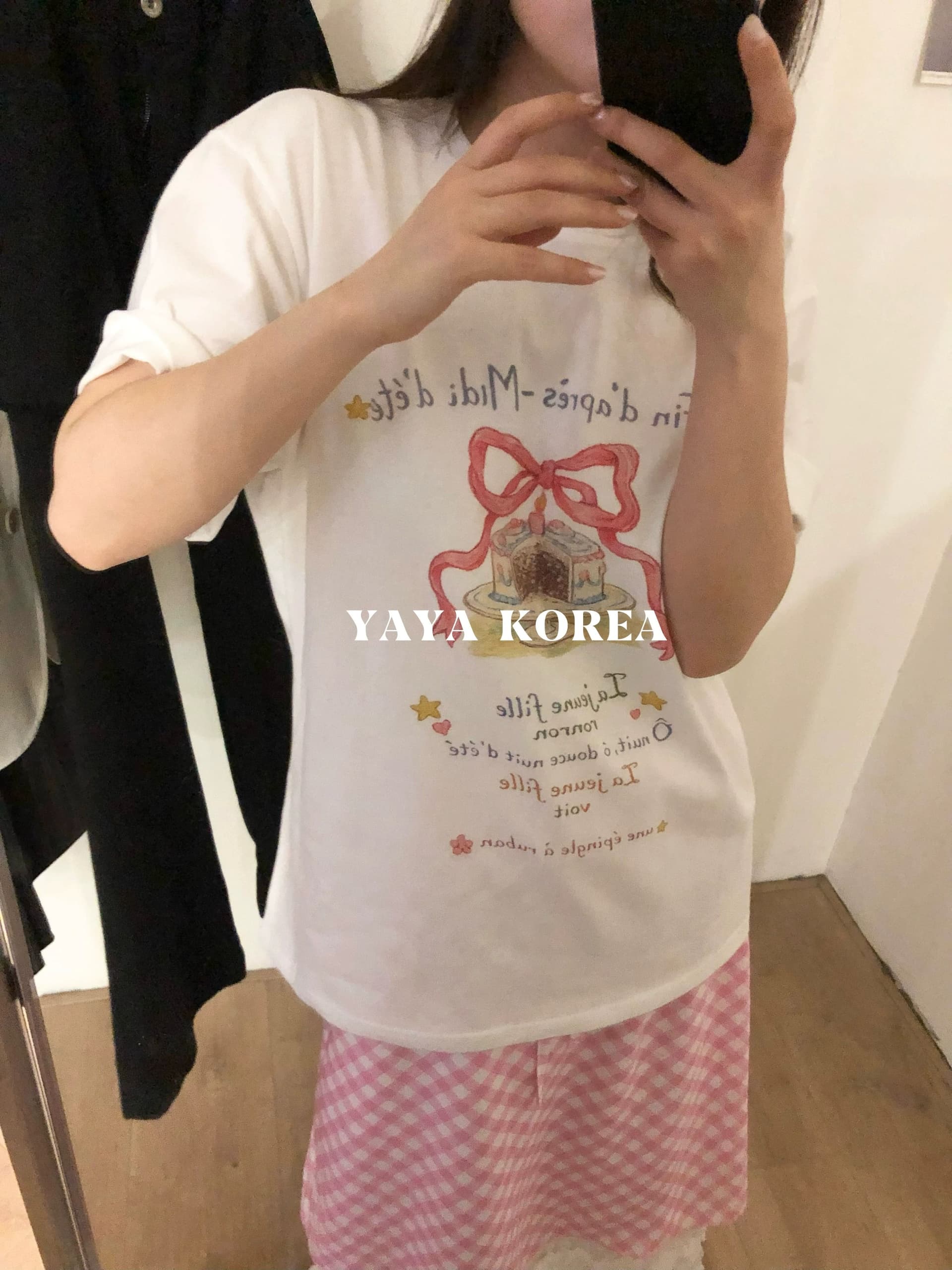 한국 동대문 여름 새로운 캐주얼 루즈핏 레트로 재미있는 프린트 다용도 라운드 넥 반팔 맨위 티셔츠 여성 상세 이미지 2
