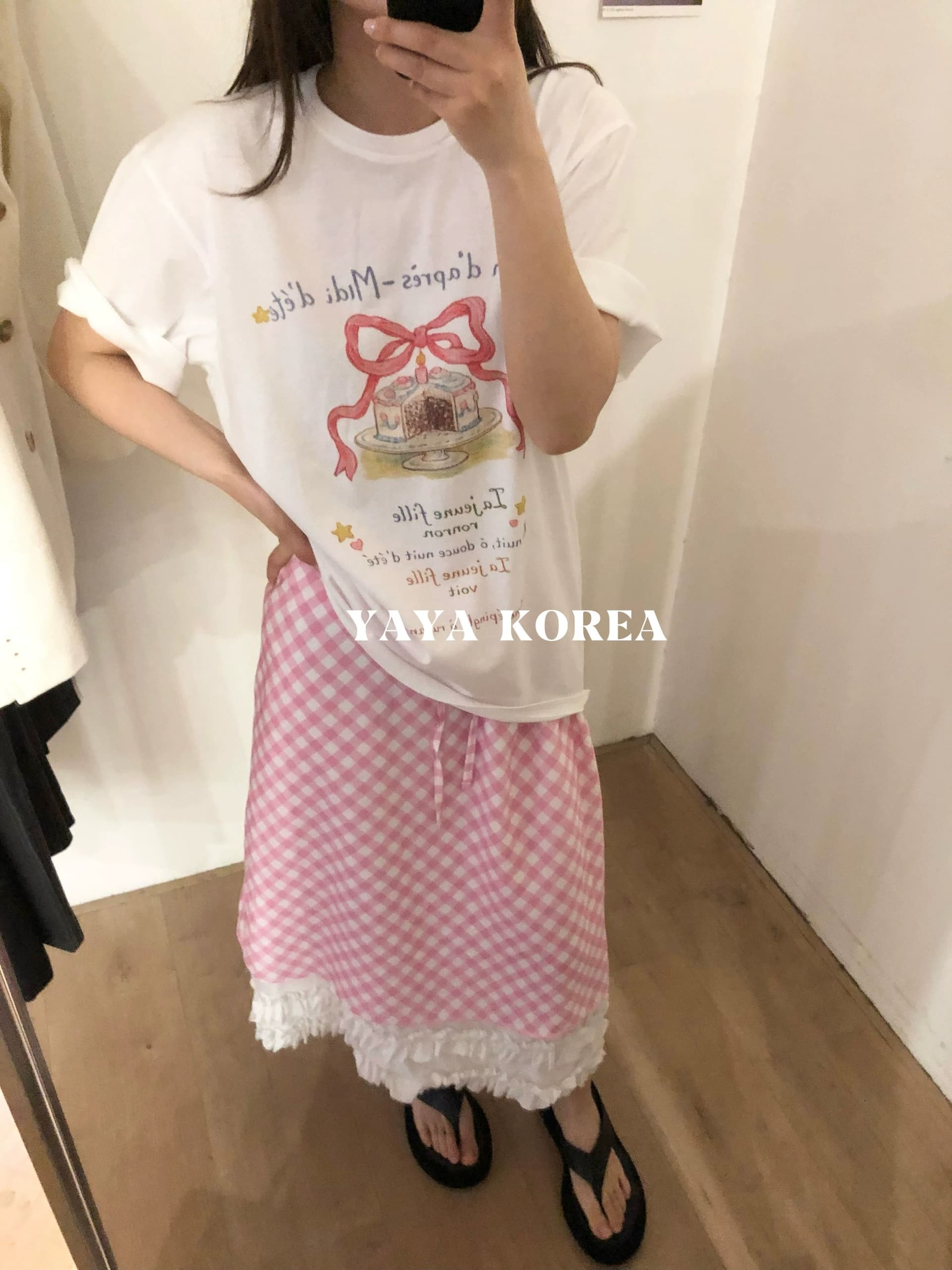 한국 동대문 여름 새로운 캐주얼 루즈핏 레트로 재미있는 프린트 다용도 라운드 넥 반팔 맨위 티셔츠 여성 상세 이미지 3
