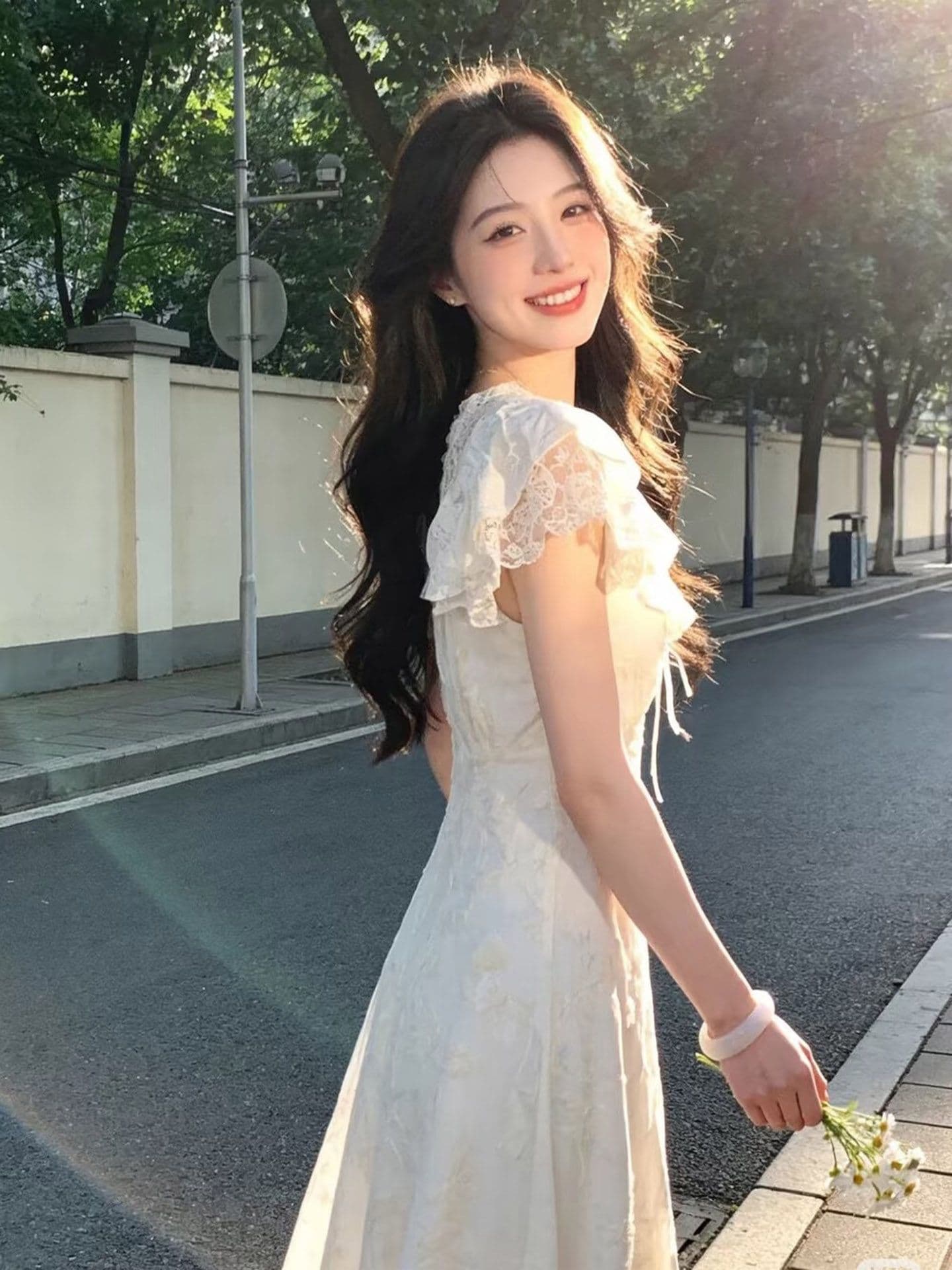 초여름 자이언트 잘 생긴 부드러운 바람 센 부서 착용 가져 가라. 화이트 여성 드레스 2026 새로운 프랑스식 요정 레이스 드레스 상세 이미지 6