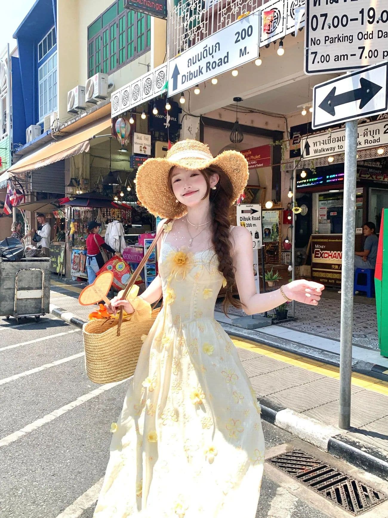 버터 데이지 분위기 센스 휴가 바람 황색 레이스 슬립 꽃무늬 드레스 황색 얇은 스타일 오픈 가디건 상세 이미지 2