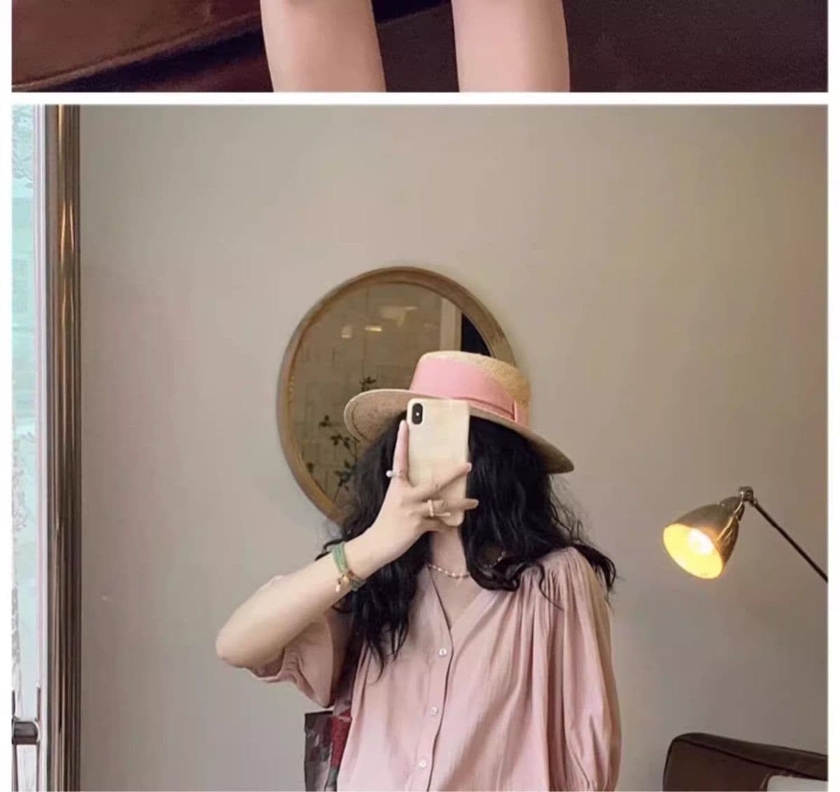 카키 색 워크웨어 반바지 여성 여름 얇은 스타일 루즈핏 한 마디 넓은 다리 바지 하이웨이스트 레트로 5 점 순면 바지 상세 이미지 4