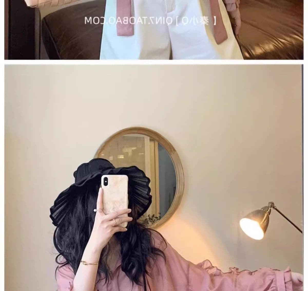 카키 색 워크웨어 반바지 여성 여름 얇은 스타일 루즈핏 한 마디 넓은 다리 바지 하이웨이스트 레트로 5 점 순면 바지 상세 이미지 13