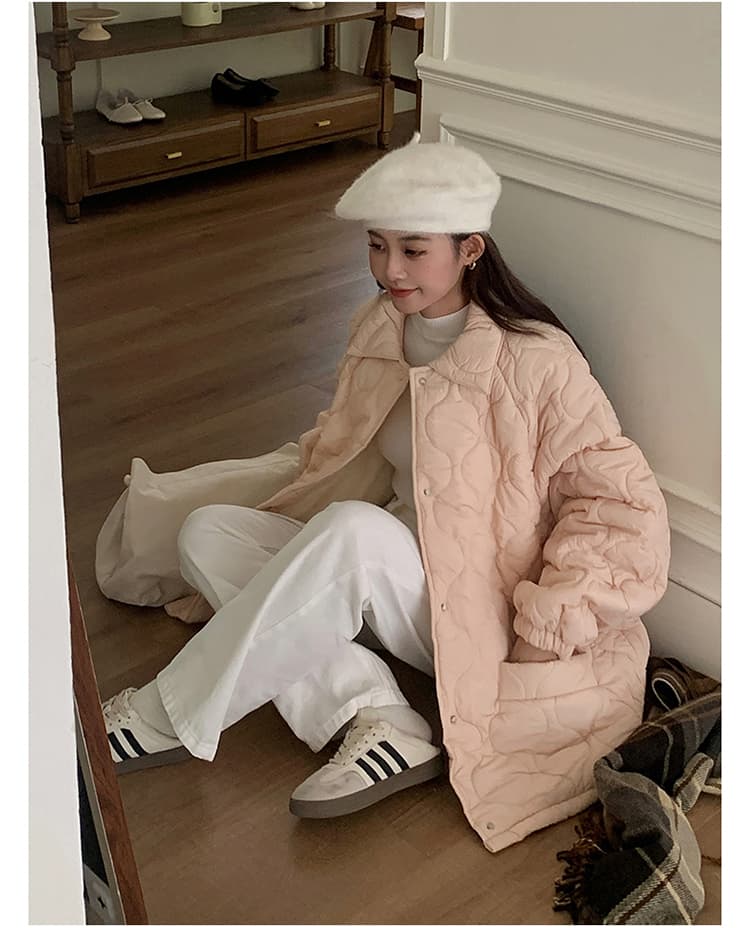 실사 도파민 색상 링 그리드 면 의류 여성 새로운 레트로 재킷 패딩 재킷 루즈핏 인사이드 바닥 양털 한국 스타일 상세 이미지 45