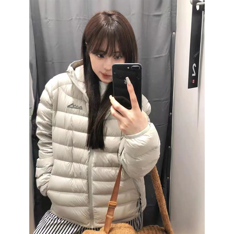 아래 면화 의류 여성 겨울 2026 새로운 얇고 가벼운 후드 작은 목화 진딧물 한국 스타일 루즈핏 패션 보온 면 옷 재킷 이미지 2