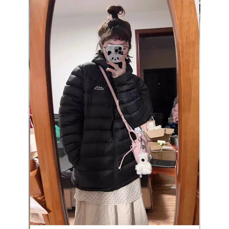 아래 면화 의류 여성 겨울 2026 새로운 얇고 가벼운 후드 작은 목화 진딧물 한국 스타일 루즈핏 패션 보온 면 옷 재킷 이미지 3
