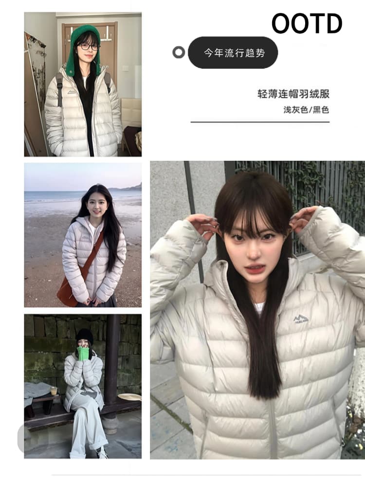 아래 면화 의류 여성 겨울 2026 새로운 얇고 가벼운 후드 작은 목화 진딧물 한국 스타일 루즈핏 패션 보온 면 옷 재킷 상세 이미지 5