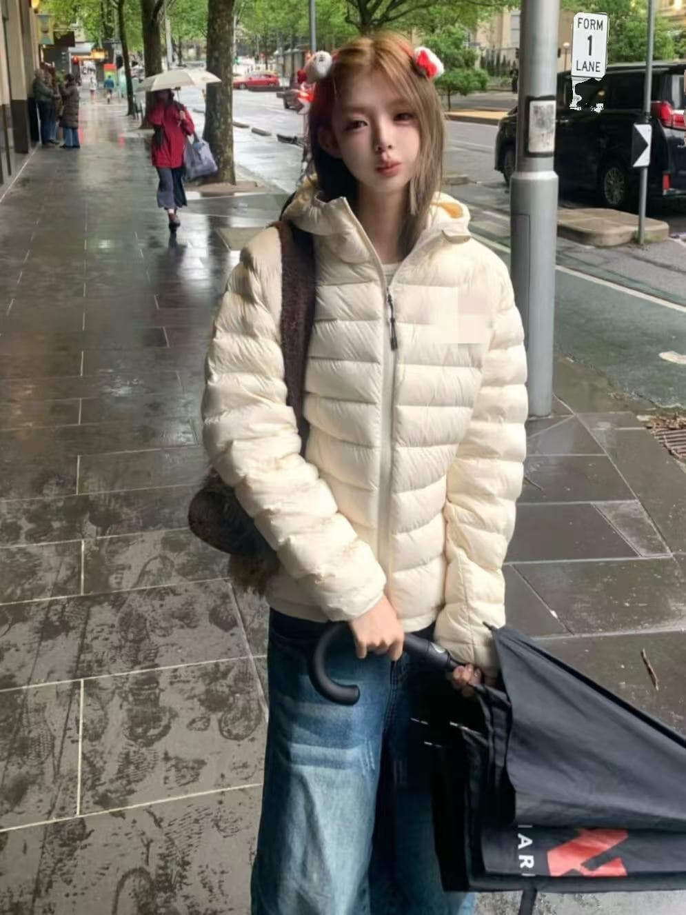 아래 면화 의류 여성 겨울 2026 새로운 얇고 가벼운 후드 작은 목화 진딧물 한국 스타일 루즈핏 패션 보온 면 옷 재킷 상세 이미지 22