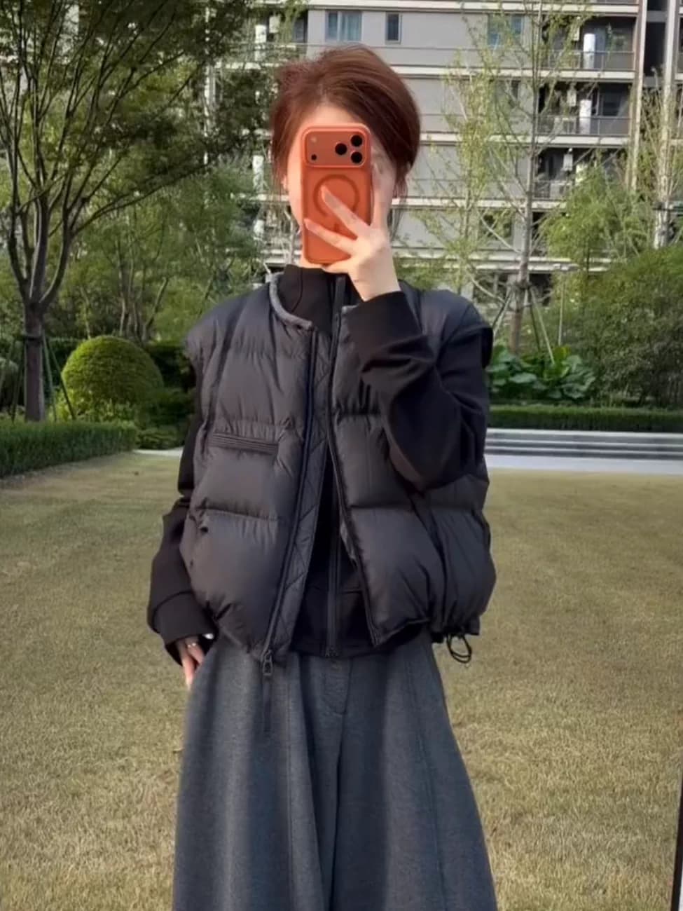 한국 스타일 베스트 여성 짧은 조끼 가을 겨울 새로운 2026 루즈핏 고급 센스 작은 키 어깨 외출용 상세 이미지 9