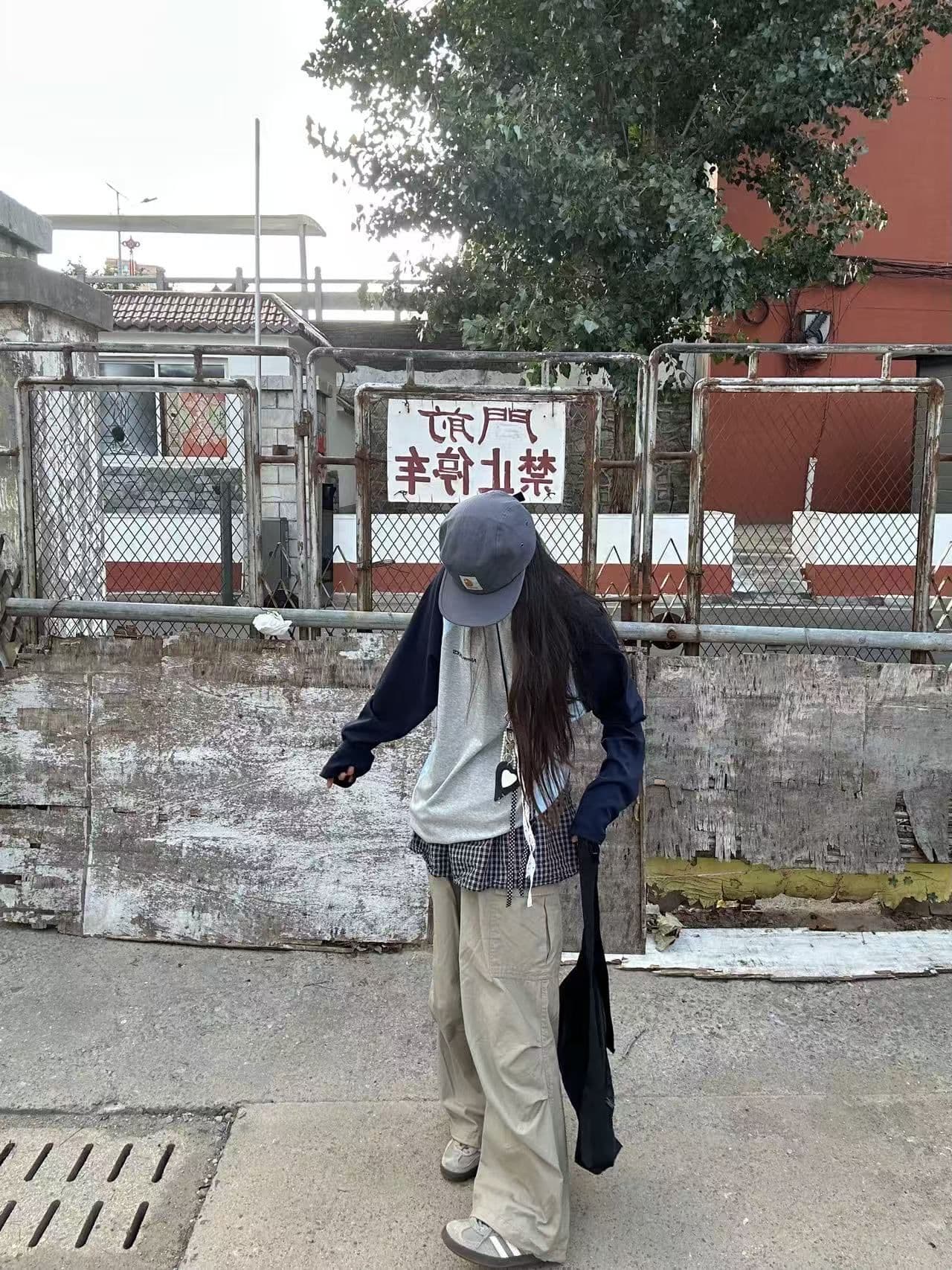 원본 솜씨 명중 인터넷 패치워크 19 지점 220 그램 순면 긴팔 한국 스타일 루즈핏 티셔츠 남녀 상세 이미지 3