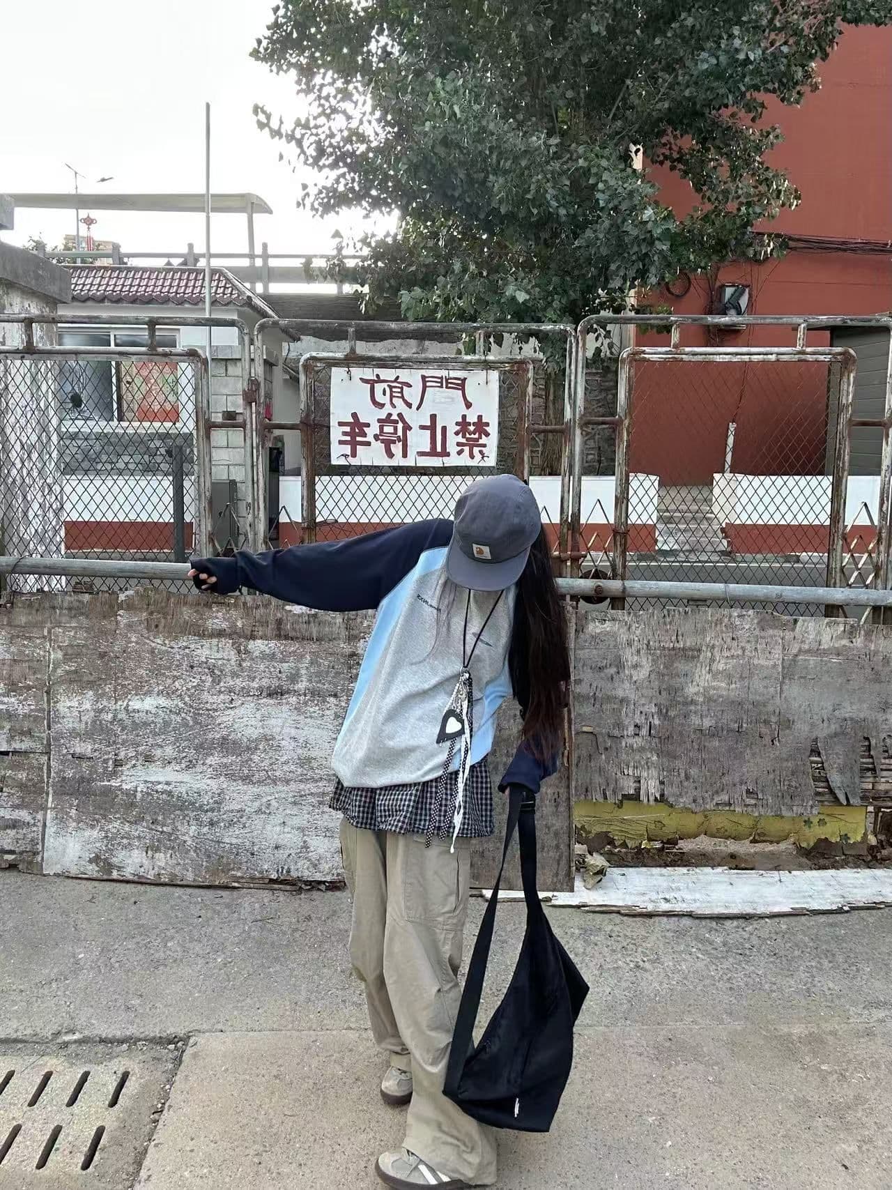 원본 솜씨 명중 인터넷 패치워크 19 지점 220 그램 순면 긴팔 한국 스타일 루즈핏 티셔츠 남녀 상세 이미지 5