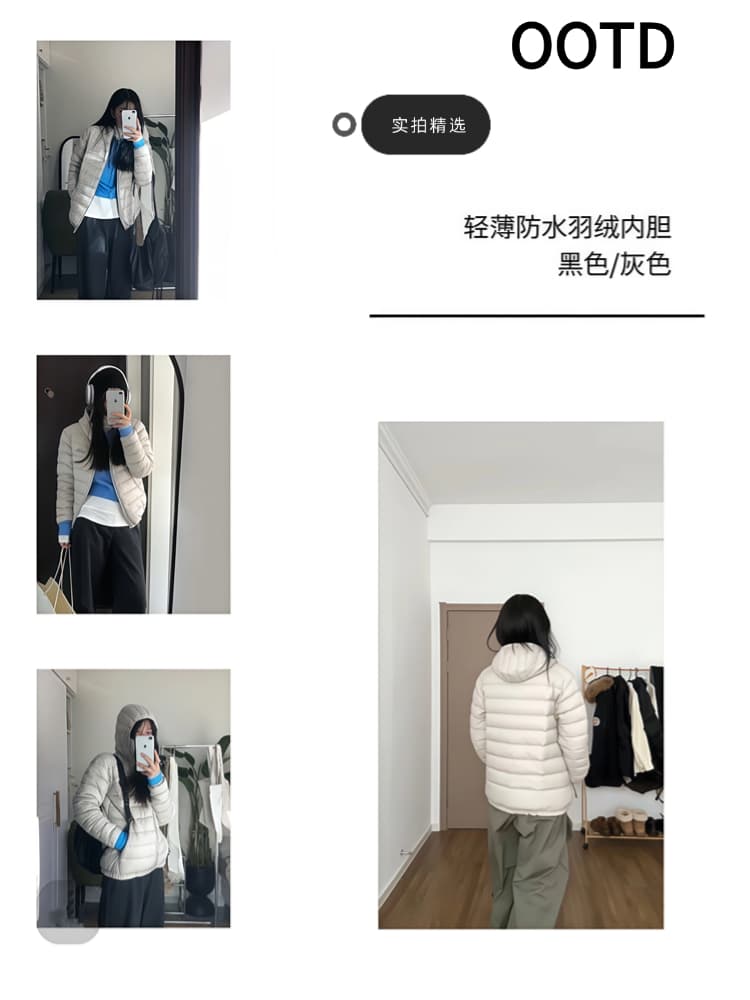 빅 사이즈 면 의류 여성 겨울 새로운 얇고 가벼운 후드 작은 목화 진딧물 한국 스타일 루즈핏 패션 보온 면 옷 재킷 상세 이미지 5