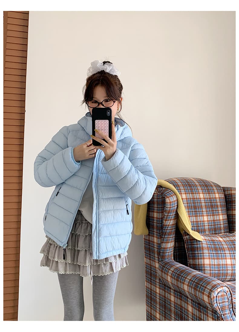 빅 사이즈 면 의류 여성 겨울 새로운 얇고 가벼운 후드 작은 목화 진딧물 한국 스타일 루즈핏 패션 보온 면 옷 재킷 상세 이미지 52