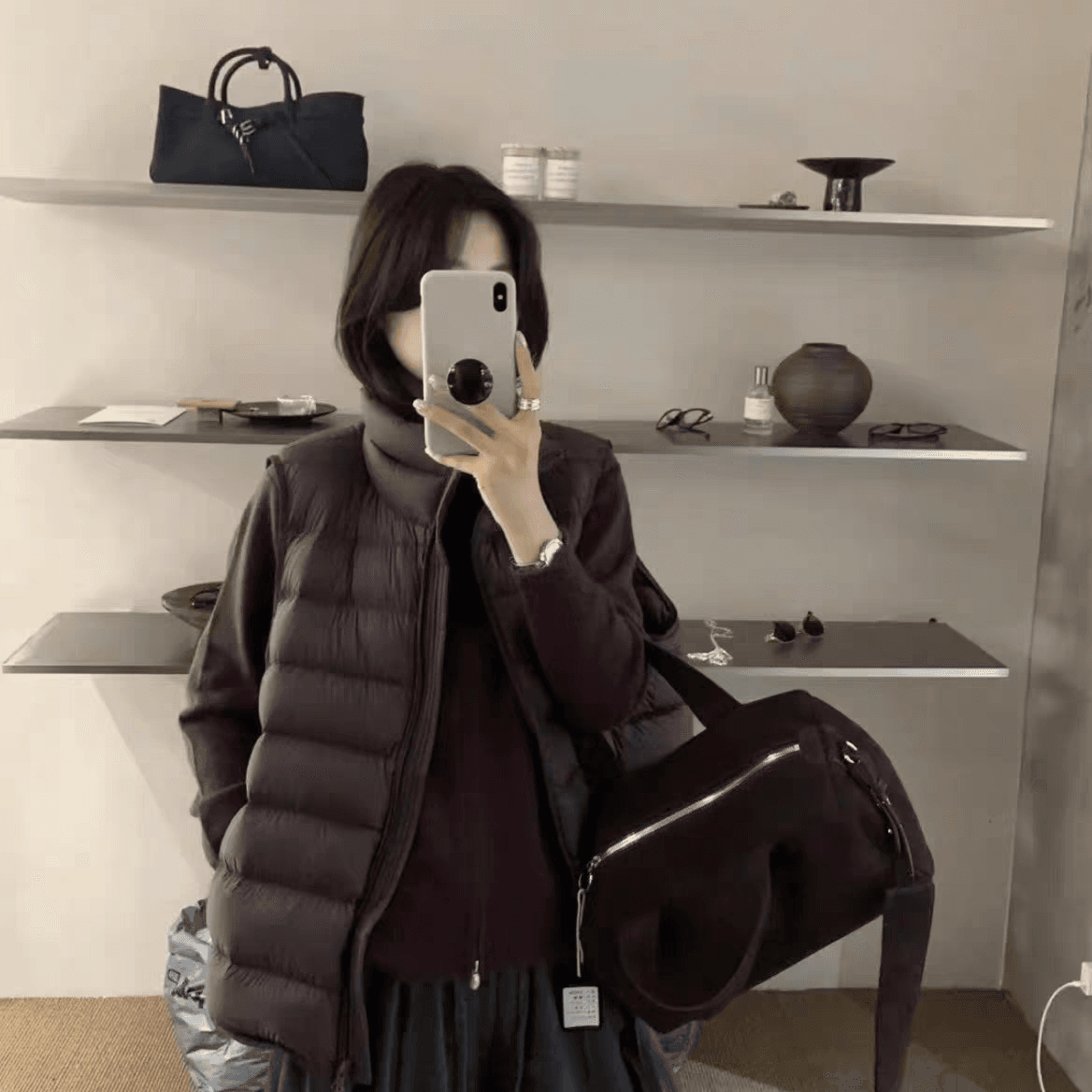 얇고 가벼운 갈비 살 다운 코튼 베스트 여성 짧은 2026 가을 겨울 새로운 한국 스타일 루즈핏 스탠드 칼라 슈퍼 잘 생긴 조끼 상세 이미지 13