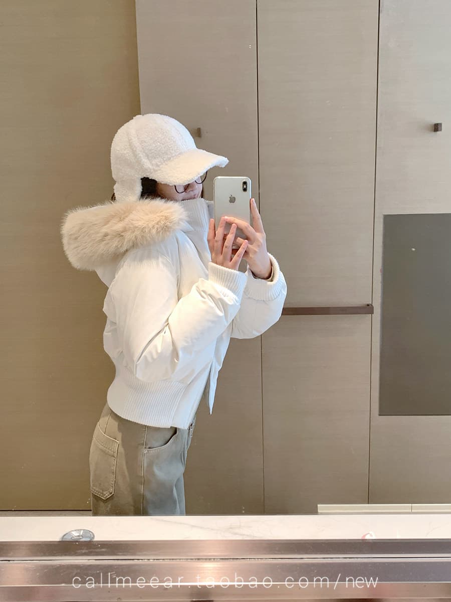 핑크색 모피 칼라 후드 쇼트 스타일 면 의류 여성 겨울 새로운 슈퍼 잘 생긴 허리 수축 재킷 큰 모피 칼라 아래 면화 의류 상세 이미지 22